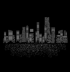 vector illustration of cities silhouette