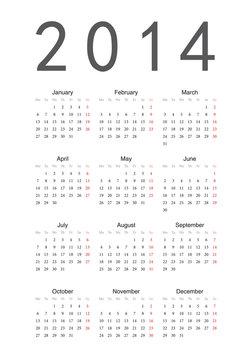 Simple calendar 2014