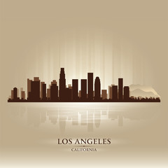 Fototapeta premium Los Angeles, California skyline city silhouette