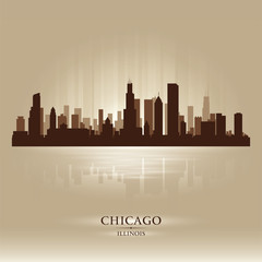 Chicago, Illinois  skyline city silhouette