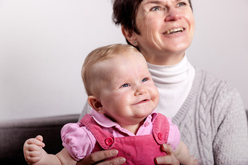 Mother and baby have fun