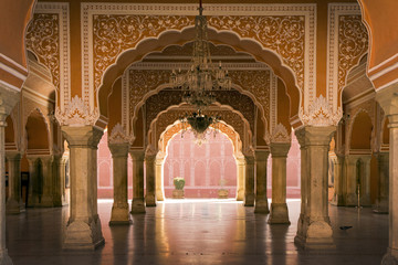 Intérieur royal dans le palais de Jaipur, Inde