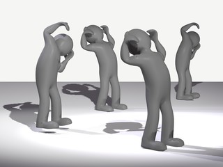 The team solves the problem.3D mens .