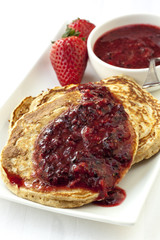 Buckwheat Pancakes with Berry Coulis