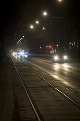 Traffic after dark Vienna