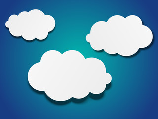 Paper clouds background with place for text