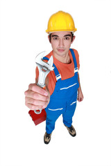 Worker with a spanner