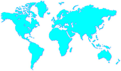 Fototapeta na wymiar Niebieski mapa świata