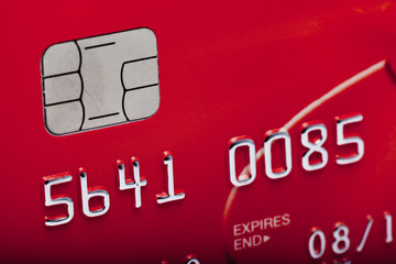 Close-up of red Credit Card