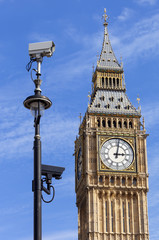 Fototapeta na wymiar Security Cameras at Westminster, London