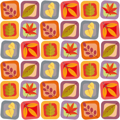 Autumn leaves seamless pattern