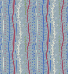 Seamless pattern with plant in retro style.