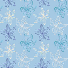 Seamless pattern with lily. Abstract background