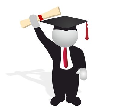 successful graduate holding diploma - vector