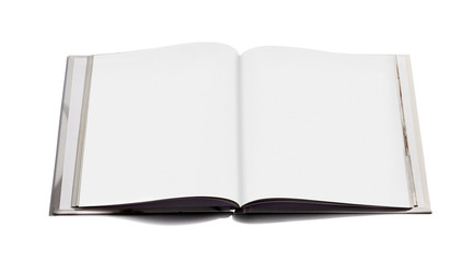 Open notebook with blank pages