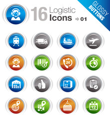 Glossy Buttons - Logistic and Shipping icons