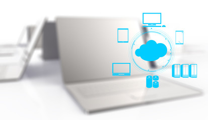 Fototapeta premium a Cloud Computing diagram on the new computer interface