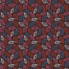 Abstract seamless pattern with small leafs