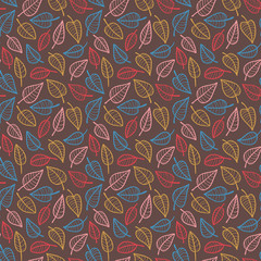 Abstract seamless pattern with small leafs