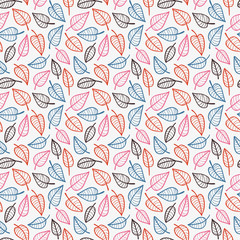 Abstract seamless pattern with small leafs