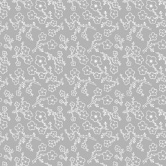 Seamless pattern with apple tree flowers