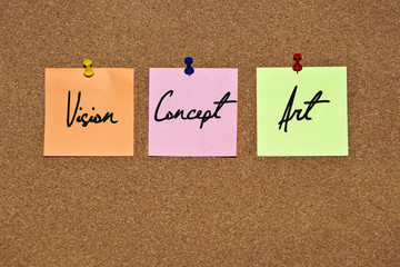 A collection of multicolored post it notes