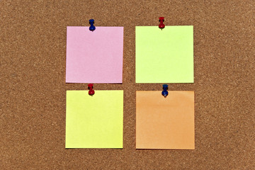 Post it notes on wooden background
