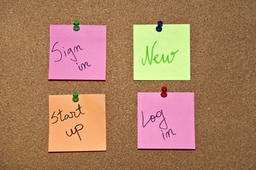 A collection of multicolored post it notes