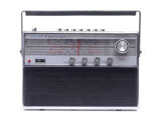 vintage radio antique isolated on white background