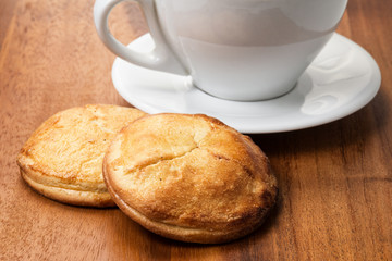 cottage cheese cookies with cappuchino cup