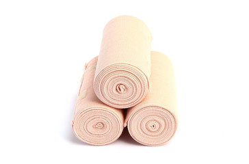 Elastic bandage on white background
