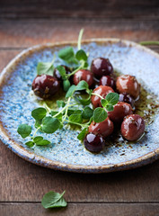 Marinated olives with herbs