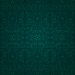 Floral vintage seamless pattern on a green background