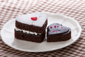 Heart shaped chocolate cake