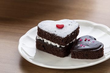 Heart shaped chocolate cake