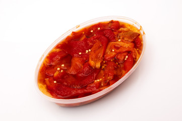 bowl of red peppers