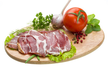 Fototapeta premium Bacon with vegetables