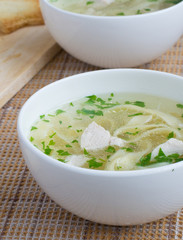 Chicken soup with noodles
