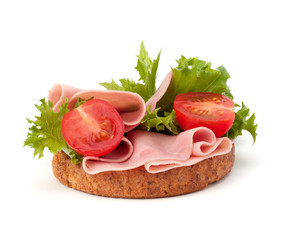 healthy sandwich with vegetable and smoked ham