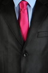 Man's suit with tie close up