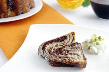 Pieces of marble cake - Marmorkuchen-Stücke