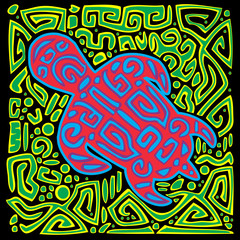 Turtle folk tribal -Tortoise vector