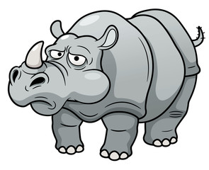 illustration of Cartoon rhino