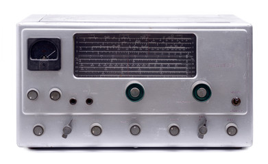 vintage radio antique isolated on white background