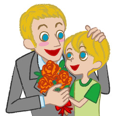 Father and son - blond