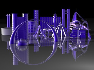 Ultramarine fantastic city