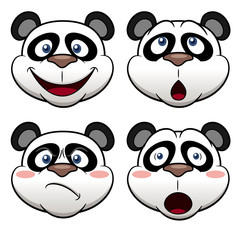 Illustration of Cartoon panda face