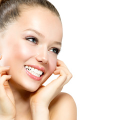 Beauty Teenage Girl Portrait isolated on a White Background