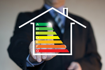 maison avec étiquette consommation énergie