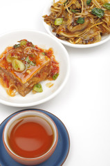 Chinese appetizer with tea